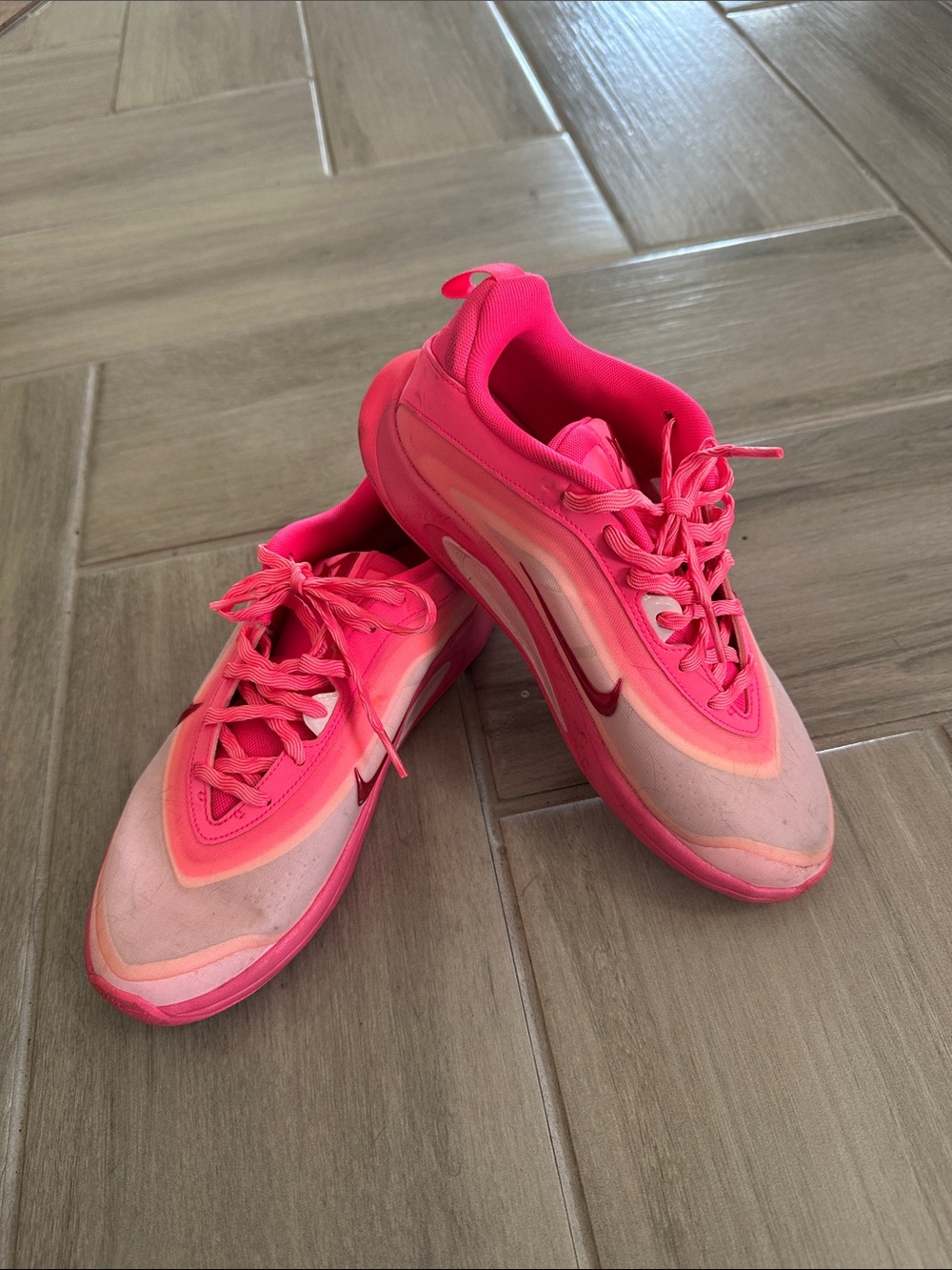 Nike Women's Hot Pink Gradient Lace-Up Sneakers